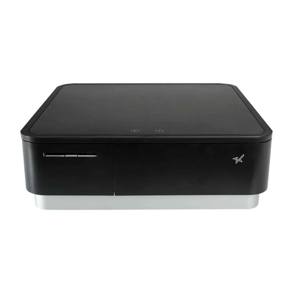 Black mPOP thermal receipt printer and cash drawer in one.