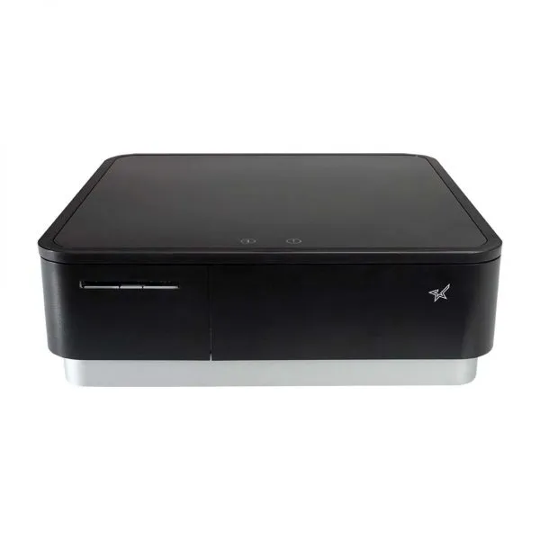 Black mPOP thermal receipt printer and cash drawer in one.