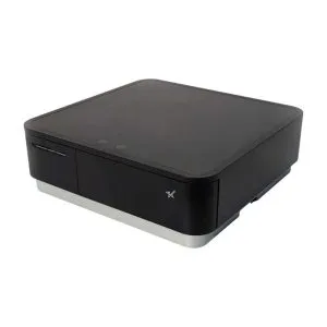 Black mPOP thermal receipt printer and cash drawer in one.