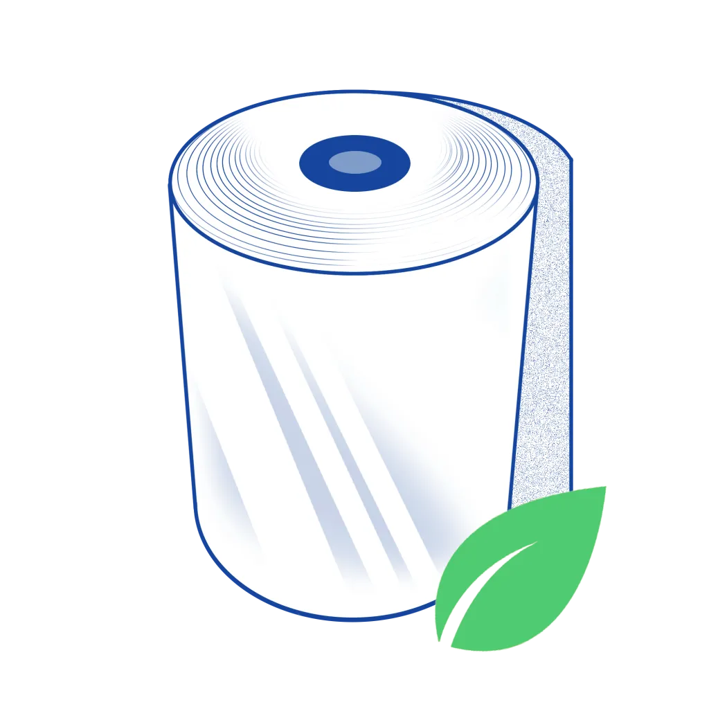 Star Blue Eco Removable Linerless Label Roll With Full Adhesive from Star Micronics - California Prop 65 Compliant