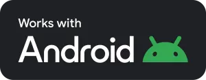works with android badge flat primary